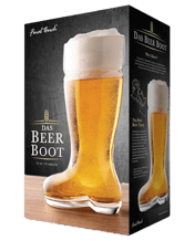  Final Touch Das Beer Boot<br>Glass Beer Drink Mug... 1L Final Touch 1L Das Beer Boot Glass Beer Mug Drinkware Clear<br>This Beer Boot, or “Bierstiefel” in German, will hold up to 1 litre or 33 fluid ounces of your favourite brew &amp; stands almost 10 inches (25cm) tall.<br>Features:<br>Why A Boot?<br>The beer boot, or “Bierstiefel” in German, is believed to have been introduced by a German general. The general promised his troops a drink from his boot if they were victorious in battle. When victorious, the general had a boot made from glass to fulfi