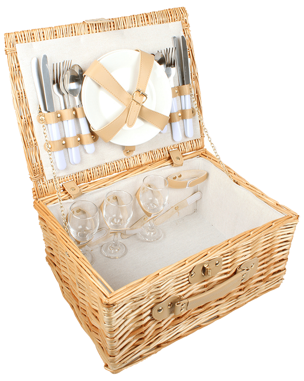 Buy Good Vibes Hamptons Navy Compact Picnic Basket Willow Carry Storage