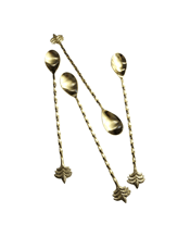  Lvd 4pc Stainless<br>Steel-brass Long...  "4pc LVD Stainless Steel-Brass Long Stirrers Spoon Set 23x3cm Palm.<br> Our set of four Palm Stirrers are a real crowd-pleaser - they’ve got those gorgeous palm leaf details on top, and the stainless steel and brass combo makes them really durable. At 23cm long, they’re perfect for mixing up those tall cocktails or fancy iced coffees, and the gold finish means they'll add a bit of fun to any drinks setup. These will look great displayed with glassware, barware, or even as part of a gift display.