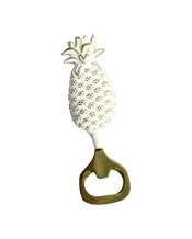  Lvd Brass Pineapple<br>White/brass Manual...  Brass Pineapple White/brass 13cm Manual Bottle Opener - White<br>Crafted with precision from high-quality brass, this exquisite piece takes the form of a pineapple replica, radiating a resplendent white hue. Bottle Opener Pineapple White/Brass has a strong and sturdy build that ensures durability and function. Material : brass Size Approx : 13.5x4x2.5cm Disclaimer : This item is handcrafted and finished. Variations in colour and finish and detail will occur. This is part of the beauty of a handm