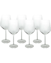  Lvd Curve Stemmed Red Wine<br>Glass Party Drink... 540ML 6pc Curve 23cm/540ml Stemmed Red Wine Glass Set - Clear<br>Elevate your customers' wine-tasting experiences with the Wine Glass S/6 Curve Red set. These elegant glasses, standing at 23cm tall with a generous 540ml capacity, feature a sophisticated curved design, crafted from premium glass to enhance the aroma and flavor of red wines. The timeless appeal and crystal-clear finish make them a must-have for any retailer looking to offer quality and style in their glassware collection. Material : Gla