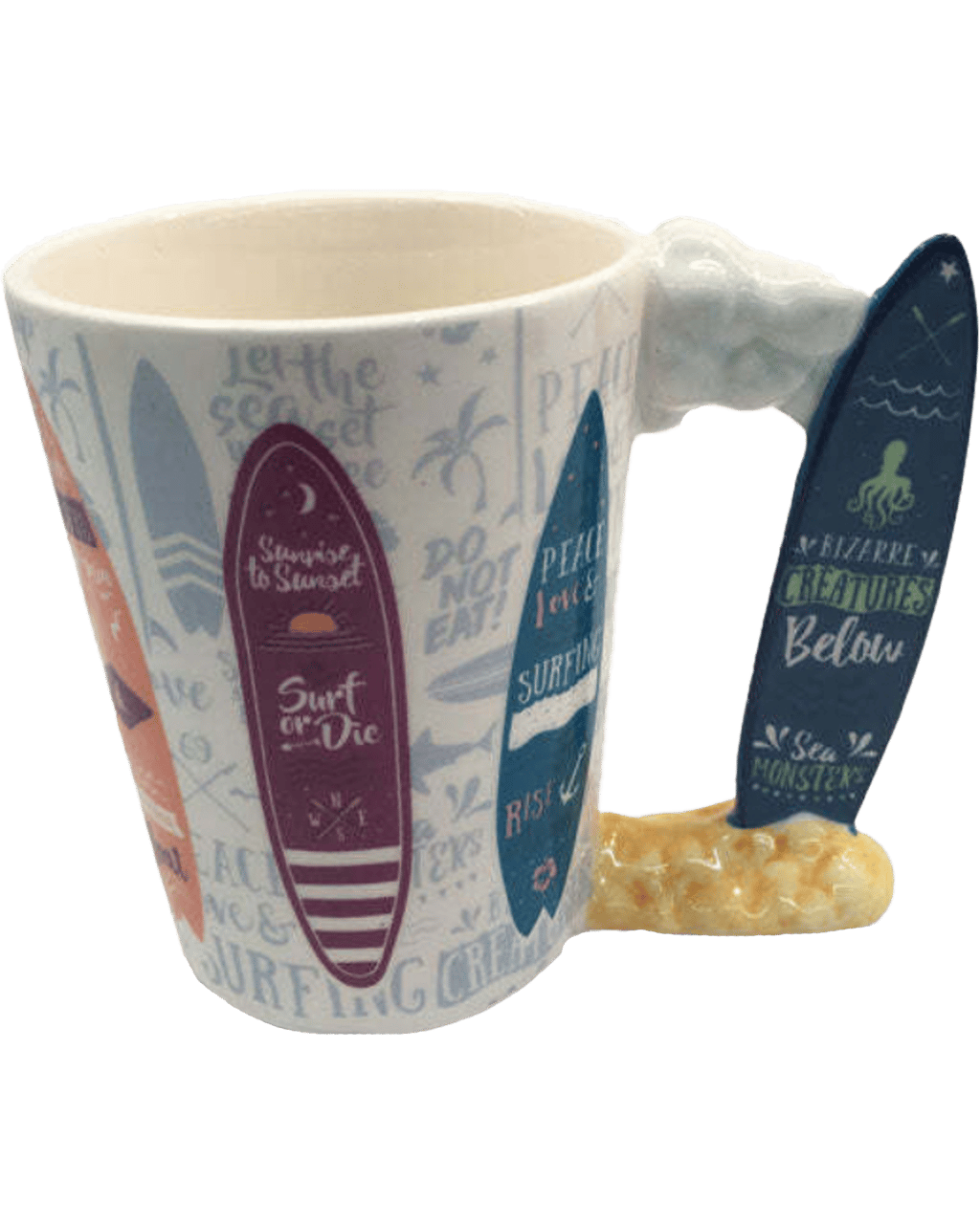 Men's Republic Funny Novelty Drinking Cup/mug Surfboard Handle Beach