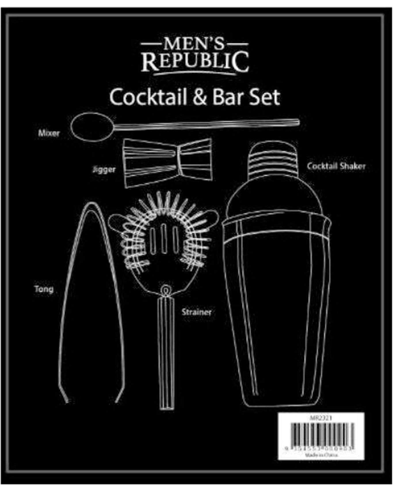 Buy Men's Republic Cocktail Shaker/mixer/strainer And Bar Gift Set