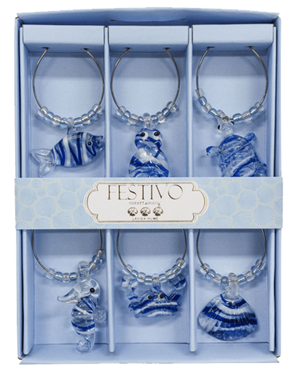 Buy Lvd Glass Wine Charms Ocean Champagne Bottle Drink Ring Tag/marker