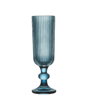  Porto Brittany Stemmed Glass<br>Champagne Flute... 140ML 4pc Porto Brittany Stemmed 140ml or 18.5cm Glass Champagne Flute - Bleu The aquatic blue of Porto’s Brittany glassware brings refreshing coastal vibes to both entertaining and everyday dining. The profile displays straight sides, and finishes in gently rounded bases that offer a balanced weight, while the highly textured ridging adds a pleasing element of tactilit Key Features Durable Design Perfect for dinner parties and oter events Collect the whole range to have a unifed table setting Ideal f