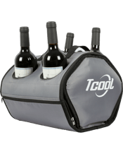  Tcool 4 Bottle Smart Cooler   Replacement for plastic coolers. Long-lasting, holding&nbsp; ices for over 9 hours. Portable and can be folded like a laptop, save the storage space. Perfect for outdoor & indoor，non-seepage. Diatom mud with coating as exterior material will keep the bag dry all the time. 9.5 cm diameter for holding the biggest bottle of&nbsp; wine. Outer pocket allows to put picnic stuff and carry the smart cooler.
