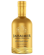  Jaisalmer Gold Indian Craft<br>Gin Gold Edition... 500ML Jaisalmer Gin is a captivating blend of ancient Indian wisdom and 18 carefully chosen botanicals, delivering a refreshing taste of the vibrant Indian summer. Crafted with precision, this Indian gin pays homage to the cultural and botanical riches of India, creating a timeless and luxurious indulgence.<br>The journey begins with the finest Juniper Berries, Angelica, and Coriander sourced from Jaisalmer, infusing the gin with regional authenticity. Nagpur Orange Peel adds citrus brightness, while