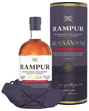 Rampur Asava Cabernet<br>Sauvignon Cask... 750ML Rampur Indian Single Malt Whiskies, including the exquisite Rampur Asava, represent the pinnacle of luxury in Rampur whisky and single malt whisky, crafted by one of India’s oldest and most revered distilleries, Rampur Distillery.<br>This distinguished range showcases a unique blend of geographical advantage, ideal climate conditions, premium ingredients, expert craftsmanship, and a rich heritage, with Rampur Asava Indian Single Malt Whisky matured in American Bourbon barrels and for the first t