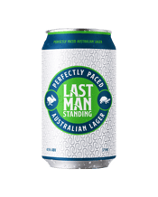  Last Man Standing Australian<br>Lager Full... 375mL Last Man Standing Full Strength 4.5% A crisp, golden, clean and easy drinking full flavoured and full-strength lager, with a refreshing finish.