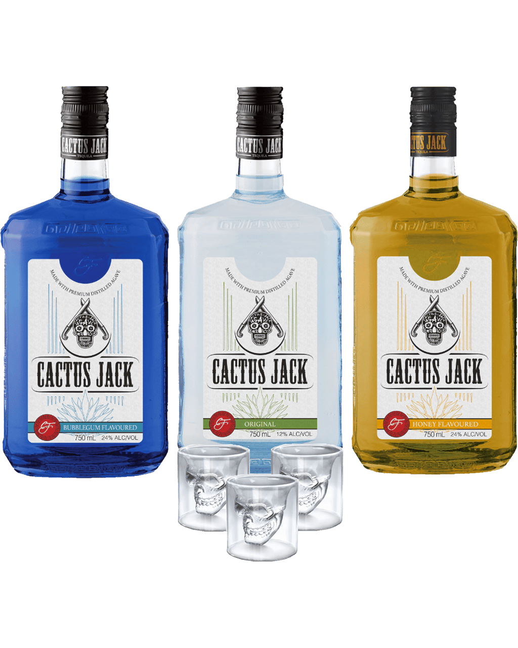 Cactus Jack Bottles Bonus Shot Glasses 750ml (Unbeatable Prices): Buy ...
