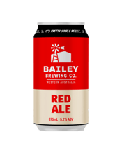  Bailey Brewing Co. Red Ale<br>375ml  375ML Classic American Red Ale. It’s our Brewer’s favourite, with perfectly balanced hoppy flavours and aromas. This brew is complex with a strong malty backbone.<br>Ingredients<br>Munich malt, pale malt, crystal malt, dark malt, American hops and ale yeast.<br>Flavour<br>Bready, malty, chocolatey.