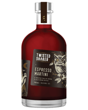  Twisted Shaker Espresso<br>Martini Pre... 700ML Twisted Shaker does the hard work for you by crafting a deliciously smooth batch-made bottled cocktail using vodka, cold-brew coffee, and real cane sugar - no artificial ingredients or preservatives used here.Simply chill, twist, pour - we recommend - in a martini or coupe glass with 3 coffee beans and crushed chocolate honeycomb crumble.