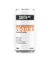 South Ave Seltzer Zero Sugar<br>"vodka" Orange... 375ML South Ave ORANGE SODA... It's the ice cold nostalgia that we all know and love.<br>ZERO SUGAR AUS MADE &amp; OWNED 90 CALORIES GLUTEN FREE &amp; VEGAN<br>Honestly, what more could you want?