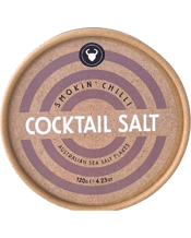  Olsson's Salt Smokin' Chilli<br>Cocktail Salt 120g  120G Smokin' Chilli Cocktail Salt 120g<br>Spice up your Cocktails with Olsson’s Cocktail Salt featuring crisp Australian Sea Salt Flakes smoked on Red Gum for 72hrs along with chilli. Salt intensifies the sweet and sour flavours in a cocktail. Also, salt tempers any bitterness, which in turn makes sweetness and sourness seem brighter, and the drink all the more delectable.