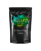  Mulled Beverages Cider<br>Spiced Bags  25G Ready to brew!<br>Simply add the pre-made spiced bags to your choice of cider for a warm comforting Mulled Beverage.<br>Instructions:<br>1. Add 1 spiced bag to 1 mug of cider (250mL) or 4 spiced bags to 1 litre.<br>2. Heat in microwave for 60-90 seconds or lightly simmer on the stove for 4-5min.<br>3. Stir well to infuse.<br>4. Enjoy!<br>We recommend sweet & crispy cider (alcoholic, or non-alcoholic) or sparkling apple juice (non-alcoholic).<br>Each pack makes 2.5 litres.<br>So, whether you make