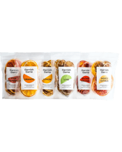  Garnish Game Dehydrated<br>Citrus Slices Bundle... 30G Give drinks instant game with our range of all natural 100% Australian dried citrus wheels. You’ll have every drink and cocktail covered with this multi-pack bundle.<br>With no added preservatives, flavours or colours you'll think of these flavour packed garnishes as your drink's ultimate accessory.<br>Let them make a splash in a classic G&amp;T, Margarita or Negroni or get adventurous with decorating baked goods or elevating a grazing platter.<br>Bundle includes:<br>Lemon<br>Lime<br>Orange<br>M