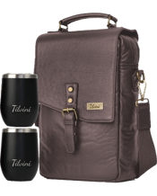  Tilvini Insulated Genuine<br>Leather Wine Bag & 2...  Take your wine anywhere with this leather wine bottle carrier bag and 2 stainless steel wine tumblers! This leather wine tote bag is unlike any other - not only will the stylish, insulated wine bag make your wine easily portable, but it will keep it cool in the hottest of temperatures. The Tilvini wine tote is a premium travel accessory and these leather wine carriers are the best wine gifts for men or women.<br>Best gifts for wine lovers. Need a drink carrier or picnic set for the beach, boat,