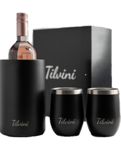  Tilvini Insulated Wine<br>Bucket & 2 Tumbler Gift...  The ultimate gift idea for all wine lovers. 2 insulated cups with lids and a champagne bucket, all boxed together in a beautiful silk lined gift box. No gift wrapping needed, a luxurious &amp; unique wine gift set for women or men who have everything.<br>Tilvini stainless steel wine tumblers are fully insulated. These versatile wine accessories are the perfect sippy cup for the beach, a coffee keep cup for travel or picnic wine glasses for red or white wine. This metal wine glass is a gift for a