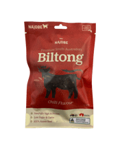  Najobe Biltong Chilli 90g  90G Najobe Biltong has its origins from South Africa, but is produced in the in the pristine Fleurieu Peninsular region of South Australia. With our generations of farming, we select the best beef for our Biltong to ensure you get a premium product each time.<br>From the first bite, it is a Biltong that is like no other. With its soft texture, well balanced spices you will be back for more.<br>Our Biltong is slow dried, to maintain the tenderness and allows the flavour to enrich the meat with the ad