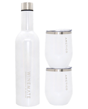  Arctico Winemate Wine<br>Chiller 750ml &... 750ML The perfect gift set for wine lovers – each set comes with ourWinemate 750mL Insulated Wine Bottle and a pair of D’vine 355mL Insulated Stemless Wine Tumblers to keep your wine or drinks at its optimum serving temperature.<br>Manufactured from premium grade 304 stainless steel.<br>Triple Layer Insulation.<br>Collapsible Silicone Funnel Included.<br>Comes in an Arctico Gift Box.<br>2x Dvine Wine Tumblers come with Leak Proof Lids.<br>Fits a whole standard 750mL wine bottle