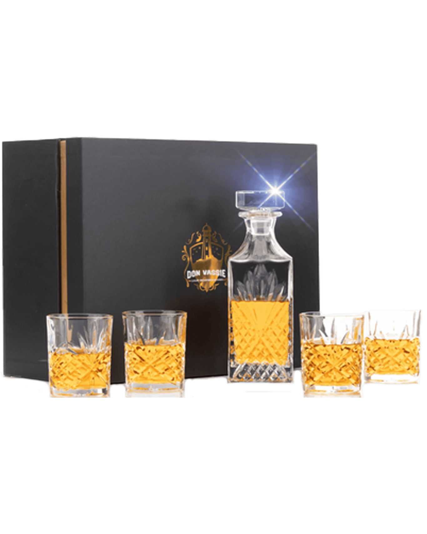 Buy Don Vassie Don Vassie Luxury Whisky Decanter Set With 4 Glasses ...