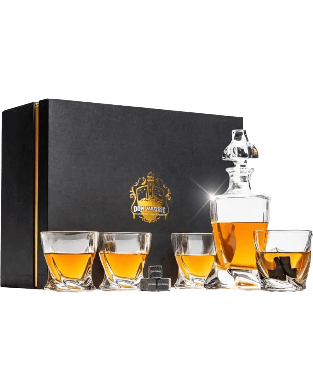 Buy Don Vassie Luxury Whisky Decanter Set With 4 Glasses Twisted City