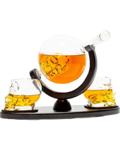  Don Vassie Skull Decanter<br>Set With 2 Glasses... 850ML Elegant and Unique Skull Globe Decanter: Welcome your guests with a bold statement. The Don Vassie Skulls are crafted for those who wish to move away from the mundane and are willing to experiment with the macabre. Let the Don Vassie Skull serve your finest liquors in the most unique fashion possible.This elegant whiskey decanter is a hand blown globe decanter and has a detailed skull head built inside it .<br>Amazing Gift :Perfect as a gift for your partners, families, and friends during holida