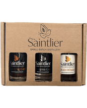  Saintlier Dark Gin And<br>Whisky Gift Pack... 200ML 1 x Burnt Fig Gin 200ml<br>1 x Insignia Gin (London Dry) 200ml<br>1 x Single Grain Whisky 200ml.