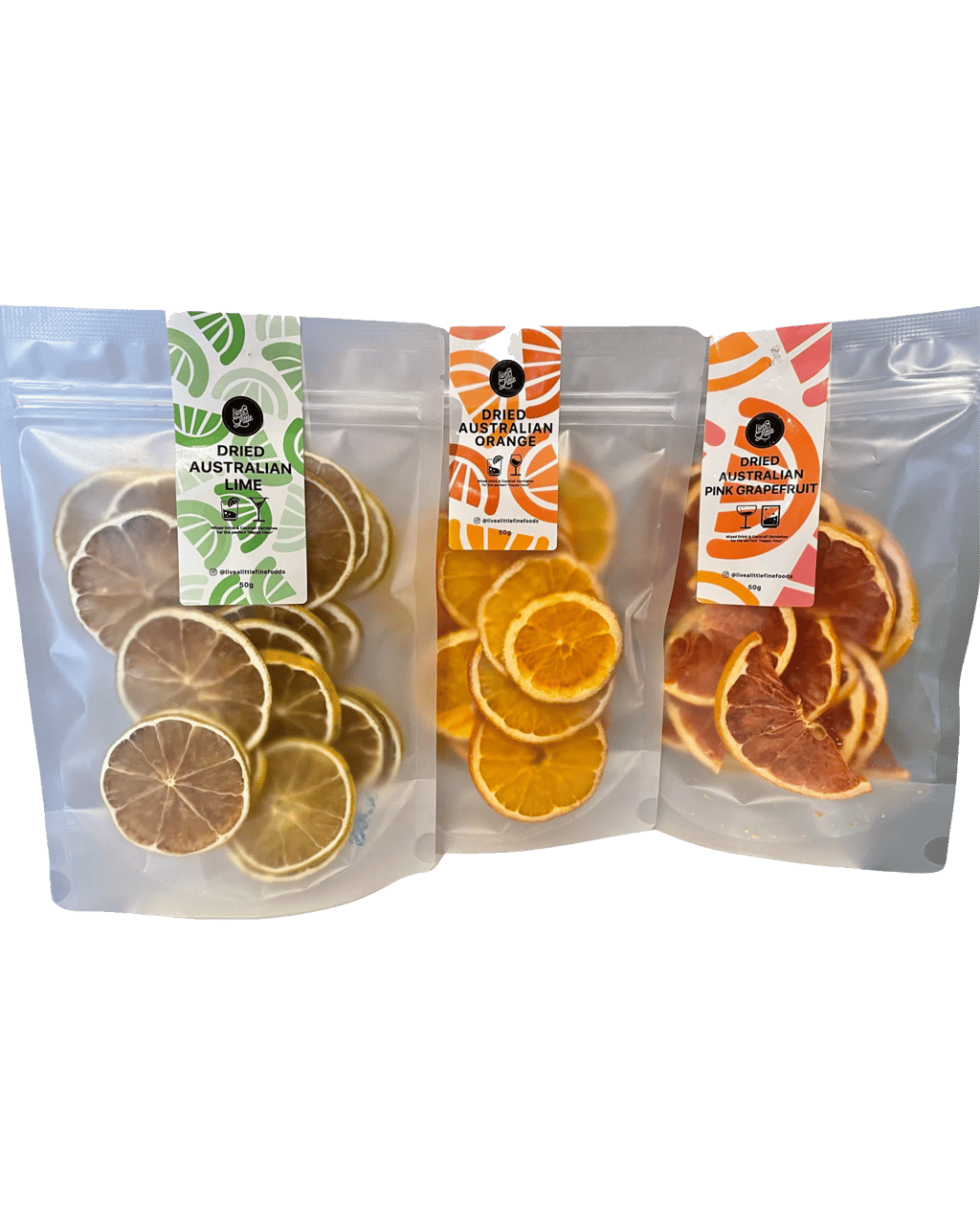 Buy Live A Little A Little More - 3 X 50g Pouches Orange, Lime And Pink