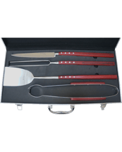  Laguiole By Louis Thiers<br>Artisan 4 Piece...  The beautifully crafted Artisan range of Laguiole by Louis Thiers embodies the true rustic charm of Laguiole. These practical barbecue utensils are as elegant as they are high performing. Each piece features elegantly styled wood handles mounted on thick high quality stainless steel which has a matte finish. The famous Laguiole bee insignia embellishes each piece. The set is hand finished for a difference in quality you can see and feel. The 4-piece set comes in a protective aluminium case.<br>F