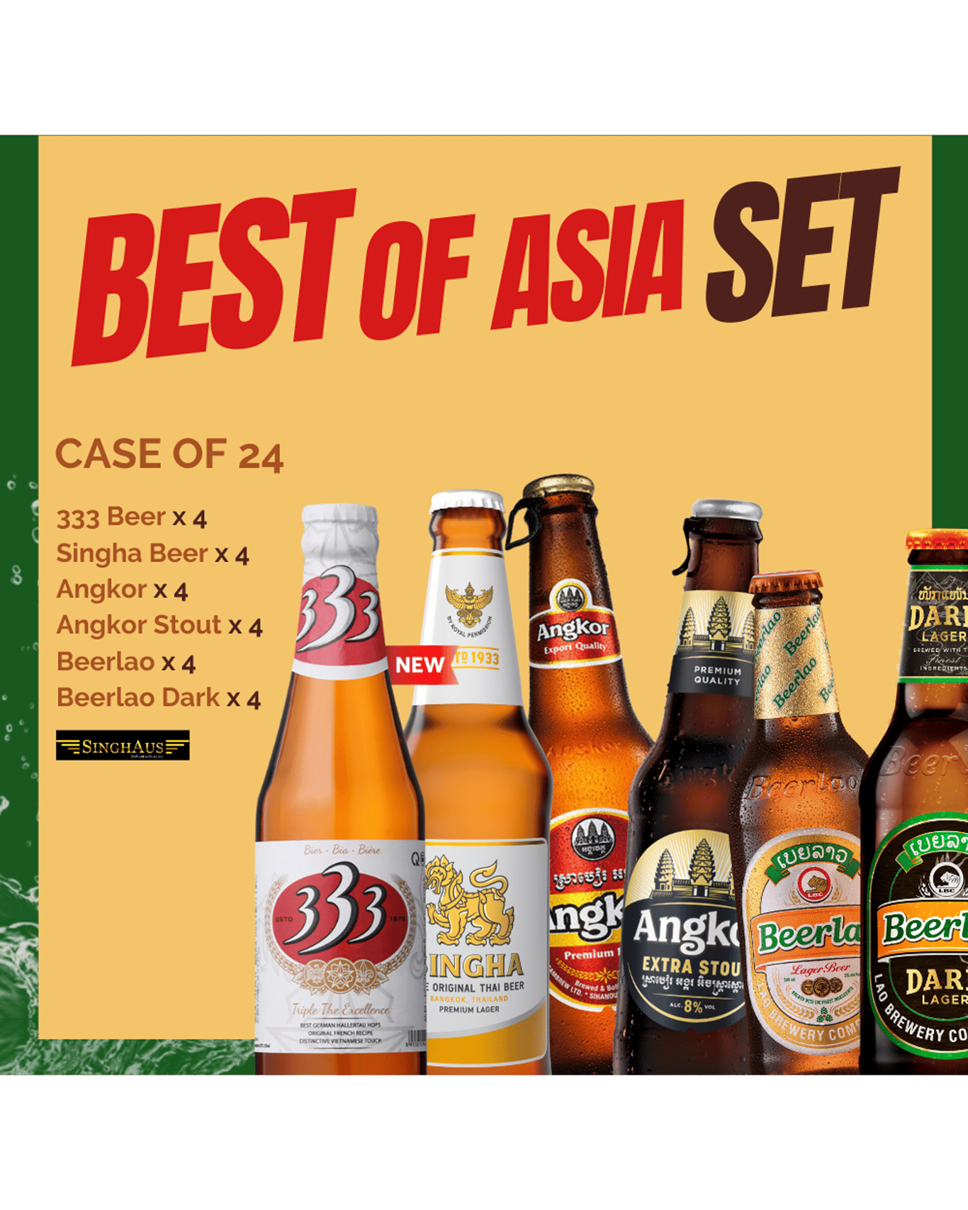 Buy Mixed Brand Sea Set (333, Singha, Angkor, Angkor Stout, Beerlao