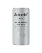  Sodasmith No. 07 Soda Water<br>200ml  200ML Inspired by the vibrant landscapes of Australia, Sodasmith has crafted a premium range of soft drinks and mixers, all made with locally sourced natural ingredients and the purest Tasmanian mountain spring water. Our Soda Water is pure, crips and perfectly carbonated. Refreshing and ideal for mixing.