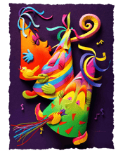  The Paperartzi Lights Out   Unique colourful and fun greeting card, premium quality, designed by Ray Besserdin, Paper Sculpture Artist and printed in Melbourne. Silk finish premium 300 gsm greeting cards. Unique design image printed in 4CP one side, UV varnished and embossed. Inside message printed 5th colour. Folded to 190mm high x 145mm wide. Supplied with matching blue envelope. Printed in carbon neutral standard using soy-based inks on forestry responsible papers.<br>The message inside says:<br>"Off with the lights, on