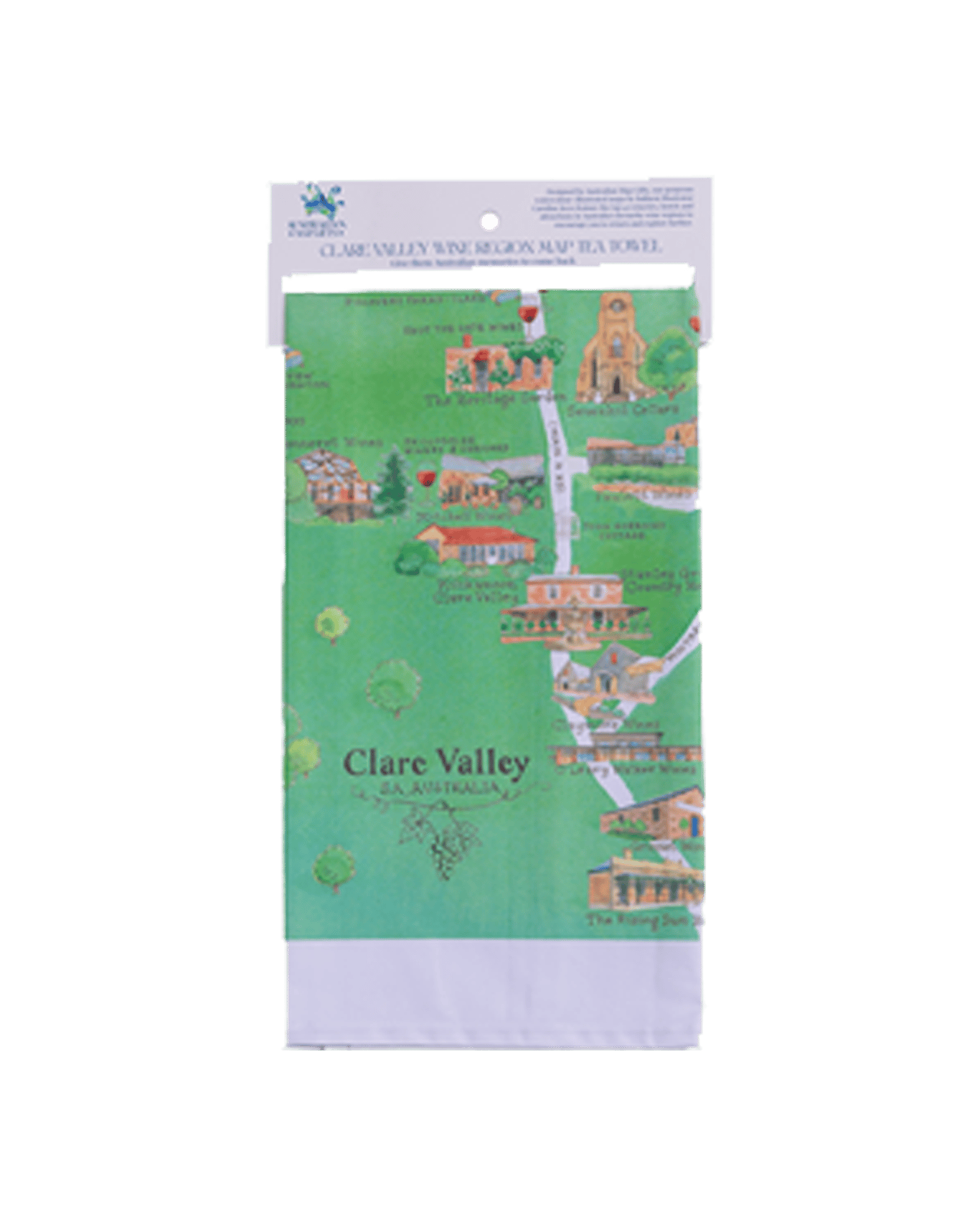 Buy Palatable Tea Towels Clare Valley Wine Region Map Apron & 2 Tea ...