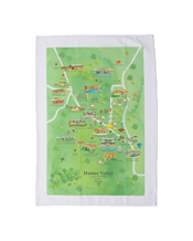  Australian Map Gifts Hunter<br>Valley Wine Region Map...  If you’re visiting friends who live in the Hunter Valley and you need a couple of thank you gifts for your weekend away, snap up a pair of watercolour-illustrated Hunter Valley wine region map tea towels.<br>Featuring 15 of the Hunter Valley’s most iconic wineries ranked 4 stars or more on the James Halliday Wine Companion, 15 accommodation properties and 15 local attractions, the tea towels make a delightful and attractive keepsake.<br> Packable, postable and lightweight, these make a great gif
