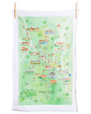 Buy Palatable Tea Towels Hunter Valley Wine Region Map 1.0 Tea Towels ...