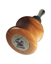  Well Stopped Stopper Storm<br>Spirit/wine Bottle...  "In a land they call Victoria,<br>Where all the legends dwell.<br>We're the champion Rugby League team<br>And we sing a bit as well..."<br>The Storm...this wine spirit bottle stopper is made in Australia. The timber used is native timbers locally sourced. The stainless steel is grade 316 food rated, the rubber seals are also food rated and will not break down over time!<br>You can choose either cone shaped (WSS-01) or tear drop shape (WSS-02) to suit or order one of each!<br>When ordering, indic
