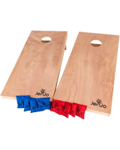  Jenjo Games Competition<br>Cornhole Boards & Bean...  Cornhole Competition<br>Specifications:<br>Regulation Tournament Size<br>Carry Bag Included<br>2 x Plywood Cornhole Boards<br>4 x Red Cornhole Bags<br>4 x Blue Cornhole Bags<br>Stury Legs With Strong Wingnuts<br>Rules Included<br>Cornhole Board Dimension: 120cm L, 60cm W, 31cm H<br>Recommended Ages: 3<br>Challenge your friends and family with a game of Cornhole.<br>Our Cornhole Competition is the the regulation tournament size.<br>Cornhole is a competitive game which requires some great throwing