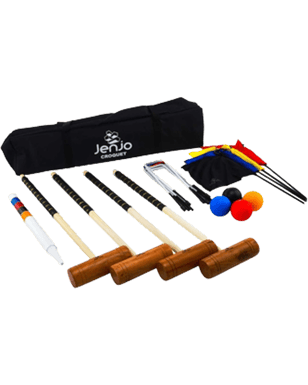 Championship Hardwood Croquet Mallet Set Game 4 Player Set w/Carry Bag