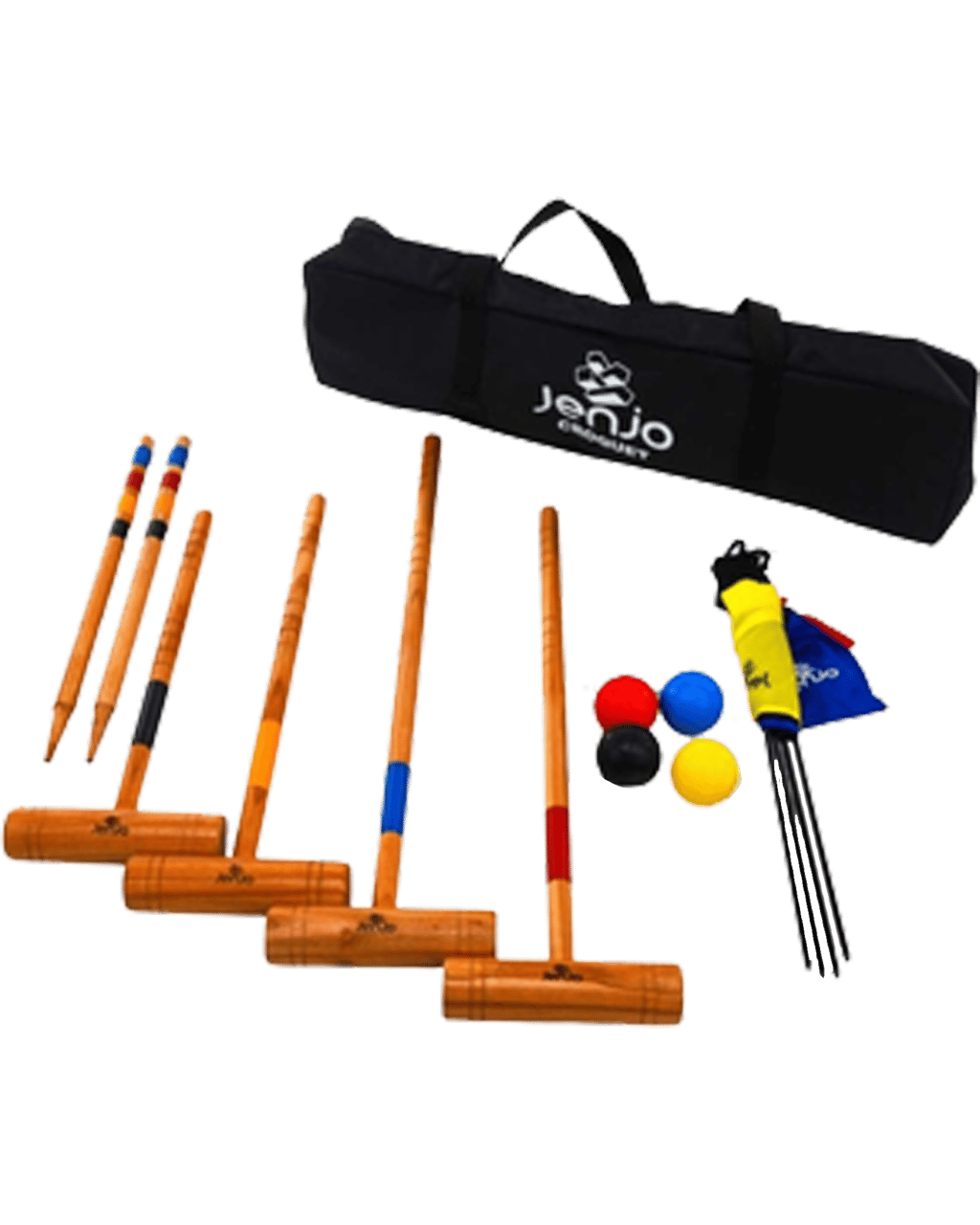 Buy Jenjo Games Outdoor Family Premium Wooden Croquet Ball Mallet Game ...