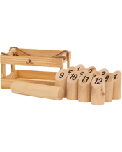  Jenjo Games Scatter Smite &<br>Scattles Wood Throwing...  Scatter Pine<br>Specifications:<br>12x Wooden Pine Pins.<br>1x Wooden Pine Baton.<br>Wooden Storage Crate.<br>Rules Included.<br>Scatter is an addictive tactical game which is enjoyed by many.<br>The aim is to knock over the numbered wooden pins by underarm throwing the wooden baton at the pins. If a single pin is knocked over the player will score the number on the pin. If more than 1 pin is knocked down the player will score the amount of pins the knocked over.<br>The pins are reset upright fr