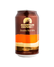  Mountain Culture Double Red<br>Ipa 355ml  355ML One of our signature beers and extremely popular in the taproom. This indulgent ale is so well-rounded you’d think it was drawn with a compass. Clean citrus and tropical fruits dance around thick candied malt you could almost chew.
