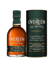  Overeem Whisky Sherry Cask<br>Matured Single... 200ML Aged in French Oak ex-sherry casks, this award-winning whisky offers notes of dark chocolate, chewy toffee, and stewed fruits that are wonderfully balanced with shaved almonds, marzipan, cinnamon and light spices.