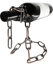  Solkatt Designs Metal Chain<br>Link Wine Bottle Holder...  Showcase your wine with the Copper Metal Chain Link Wine Bottle Holder.<br>A unique and stylish addition to any wine rack. Made from durable iron, this holder turns your wine bottle into a conversation piece.<br>The intertwined chains create a captivating visual effect, making it a standout piece in any room.<br>Made from strong iron, this holder securely cradles your wine bottle while adding elegance to your space.<br>Slide your bottle into the loop, and the chain encircles it for a striking di