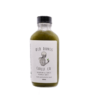  Old Bones Chilli Co Jalapeño<br>& Garlic Pepper... 100ML Inspired by Louisiana-style hot sauce, Old Bones Chilli Co's Jalapeño & Garlic Pepper Sauce is made from Australian grown produce.<br><br /><br /><br /><br /><br /><br />Fresh, sharp and full of savoury flavour. Perfect on fish tacos and nachos, add some tang to your salad and jazz up those eggs in the morning!