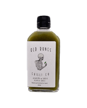  Old Bones Chilli Co Jalapeno<br>& Garlic Pepper... 200ML Inspired by Louisiana-style hot sauce, Old Bones Chilli Co's Jalapeño & Garlic Pepper Sauce is made from Australian grown produce.&nbsp;<br><br /><br />Fresh, sharp and full of savoury flavour. Perfect on fish tacos and nachos, add some tang to your salad and jazz up those eggs in the morning!