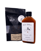  Old Bones Chilli Co<br>Jawbreaker Bundle... 200ML The Jawbreaker bundle features:<br>1 x Jawbreaker 200mL<br>Crafted with our secret chilli smoking method and signature garlic punch, Jawbreaker is a full flavoured sauce that kicks like a mule! Made using a perfect blend of pure Carolina Reapers (88.2%) and Habanero (9.8%), Jawbreaker is not for the faint hearted - this sauce is complex, hot and extremely delicious for high heat hot sauce lovers.<br>Jawbreaker is your go-to for spicing up breakfast, lunch, dinner and everything in between, crank