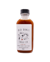  Old Bones Chilli Co Smoked<br>Garlic Chilii... 100ML We've taken ourSmoked Garlic Chilli sauce to the next level with an extra bite. Just like a slap across the face, this one is gonna burn.<br><br />Perfectly balanced with a meaty garlic punch, this is a full flavored sauce with heat. Your one stop shop to spicing up breakfast, lunch, dinner and everything in between, crank up the heat, add a ziggy garlic twist andmake this your new secret ingredient for any cuisine or recipe.<br><br />Old Bones Smoked Garlic Chili Sauce is made and bottled by ha
