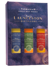  Launceston Distillery Single<br>Malt Whisky Gift... 300ML Three x 100 mL bottles, one each of our Apera cask matured, our Bourbon cask matured and Tawny cask matured Tasmanian single malt whisky, all at 46% alcohol.