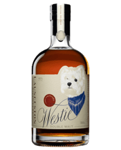  Launceston Distillery Westie<br>Double Malt... 500ML This robust whisky is a marriage of single malts distilled at Launceston Distillery and Nant Distillery. It was matured in French oak tawny casks and non-chill filtered to create its unique taste and depth of character. It features complex tawny-influenced flavours of fruit and spice, a hint of peat with appealing fragrant aromas and a long smooth finish.